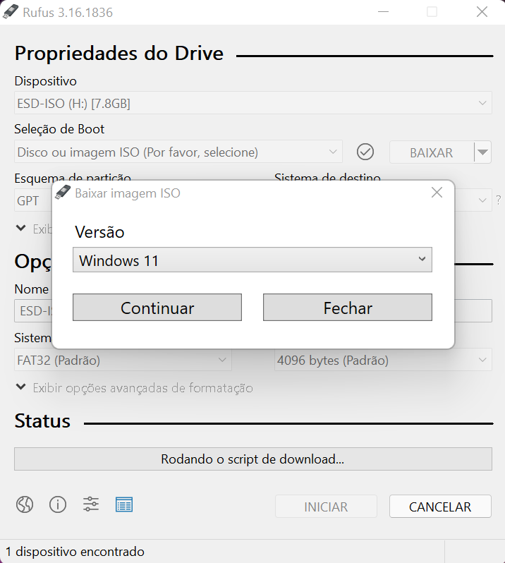 Como criar um pendrive bootável do W11 (Windows 11)