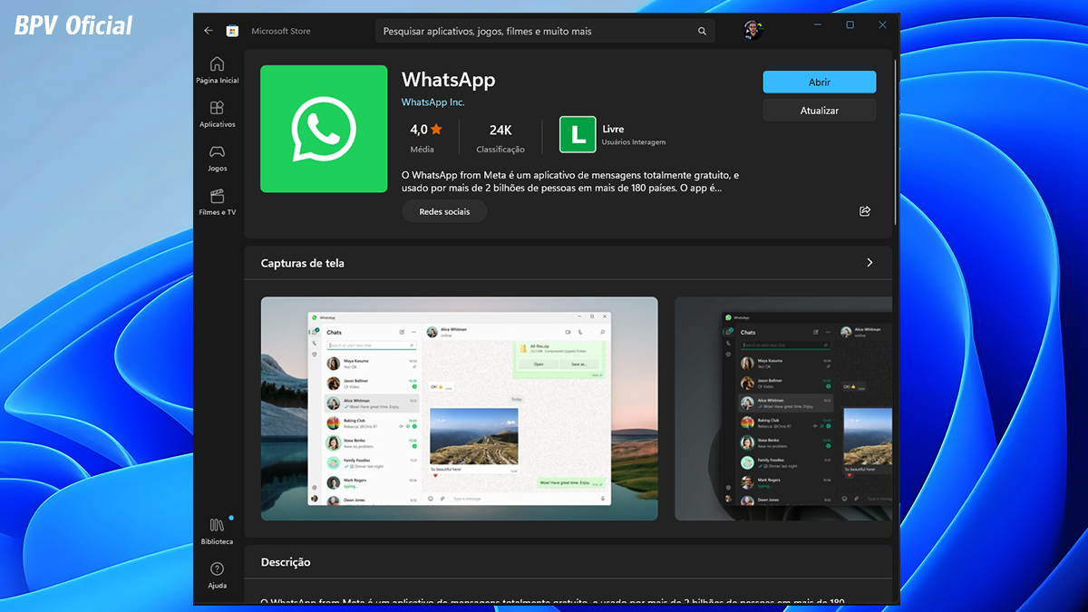 WhatsApp no Windows 11 Agora dá para Compartilhar a Tela Durante uma Chamada de Vídeo! BPV